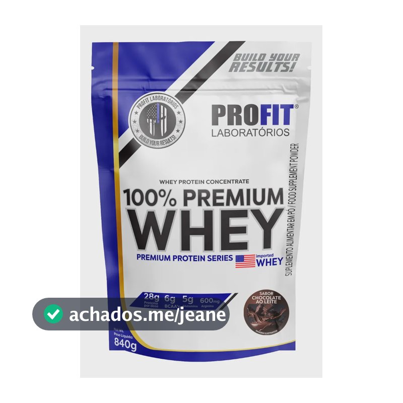 Whey Protein 100% Concentrado Premium 840g Profit Sabor Chocolate