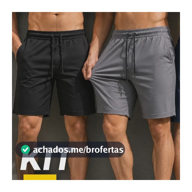 Kit 3 Short Bermuda Masculino Elastano Academia Casual Bolso