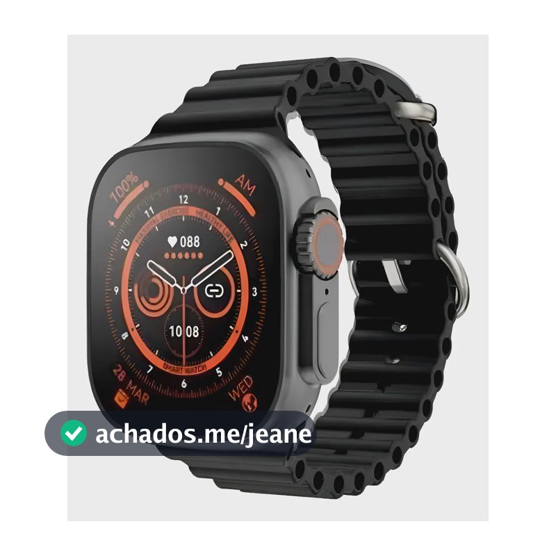 Smartwatch Genérica T800 t800 ultra tela de 1.99" com pulseira de silica gel - cor preto