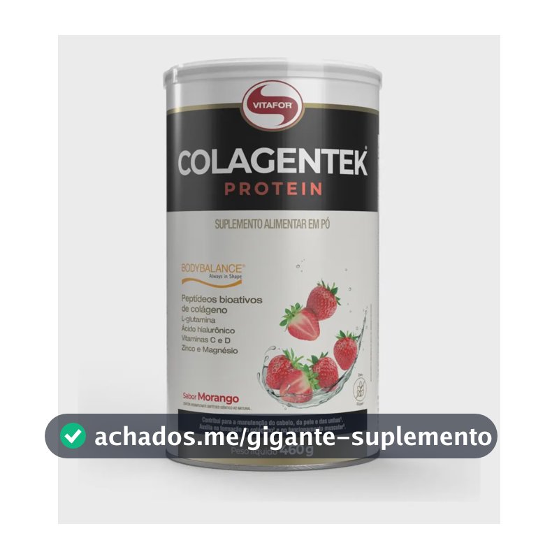 Suplemento Alimentar Colagentek Protein Morango 460g Vitafor Morango