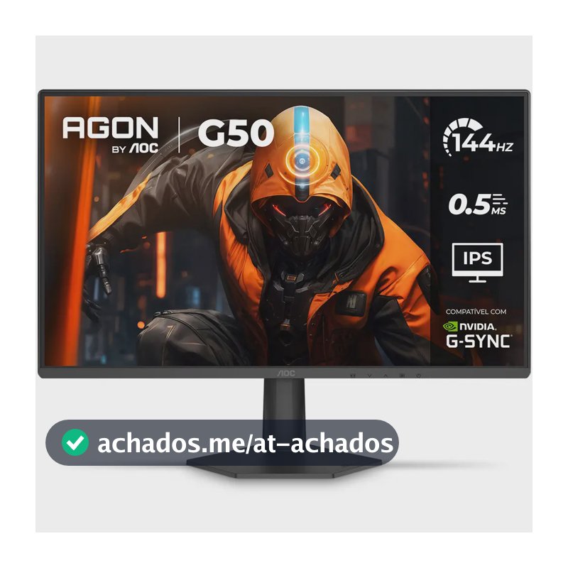 Monitor Gamer AOC AGON G50 24" 144Hz 0,5ms IPS HDR10 G-SYNC 24G50F Preto