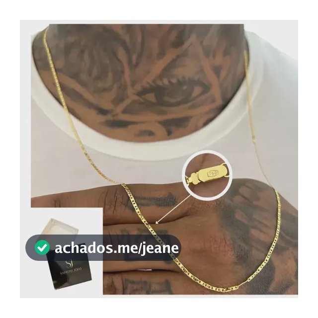 Corrente SaimonsJoias 2mm Masculina Banhada A Ouro 24k Não Desbota+brinde Dourado