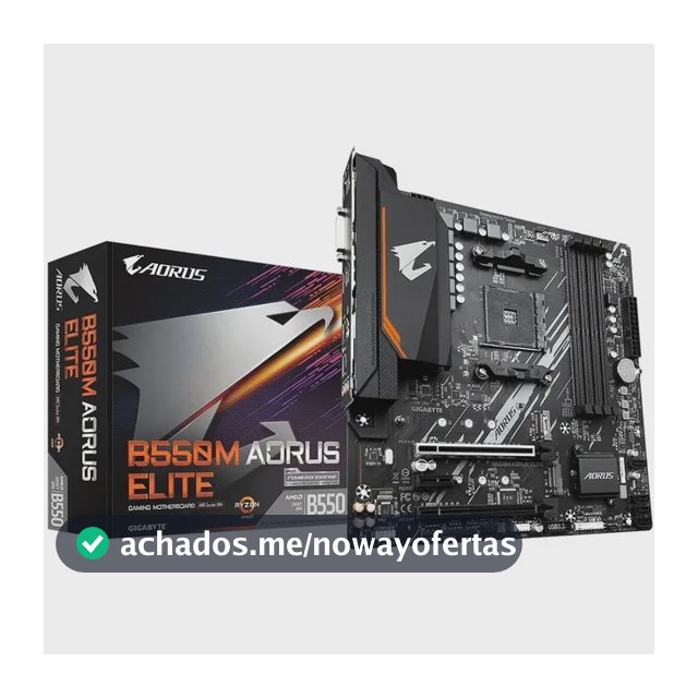Placa Mae Gigabyte B550m Aorus Elite Am4 Ddr4 Hdmi M-atx Cor Preto