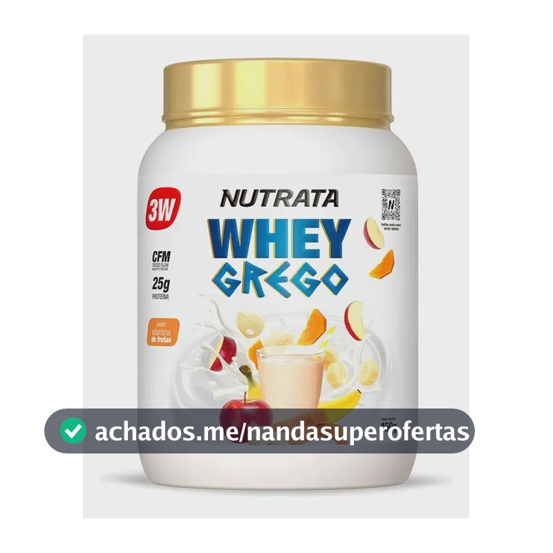 Whey Grego 3w Pote 450g Vitamina De Frutas Nutrata Vitamina De Frutas