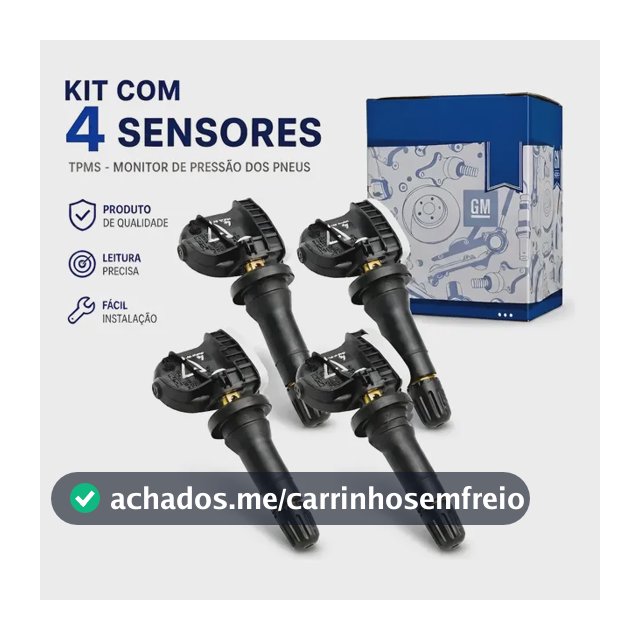 Kit Sensor Pressão Pneu Para Onix Cruze Tracker Spin S10 Gm