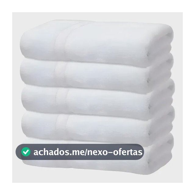 Kit 5 Toalhas Banho Gigante Grossa Hotel Luxo 75x150cm 480g Branco Hotel