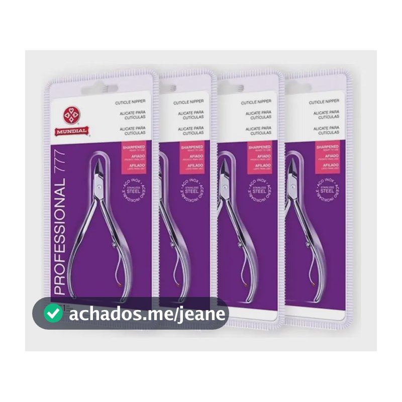 Kit 4 Alicates Inox Cutícula Afiado 777 Profissional Mundial