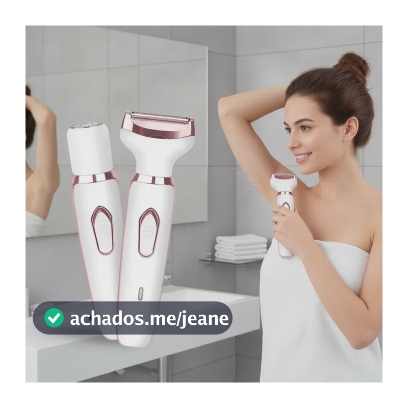 Kit Depilador Elétrico Removedor De Pelos Recarregável 4 Em1 Branco 127/220v
