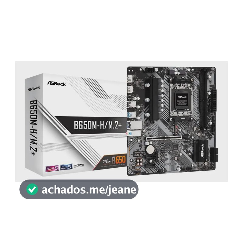 Placa Mãe Asrock B650M-H AM5 DDR5 mATX PCIe 5.0 Suporta Ryzen Série 9000
