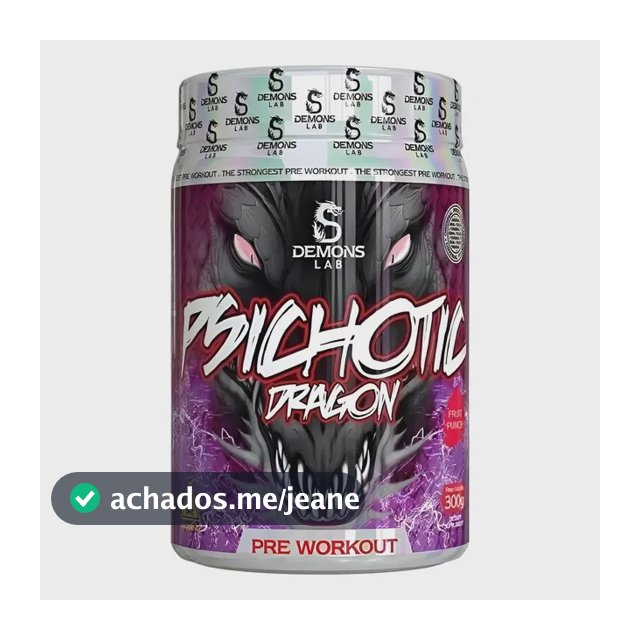 Pre Treino Psichotic Dragon Fruit Punch 300g - Demons Lab Suco De Frutas