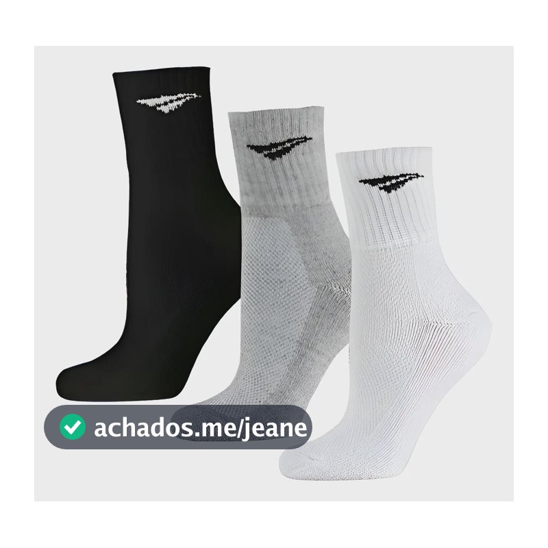 Kit 3 Pares Meia Esportiva Penalty Cano Médio X T 39-44 Cor Sortido Tamanho Único