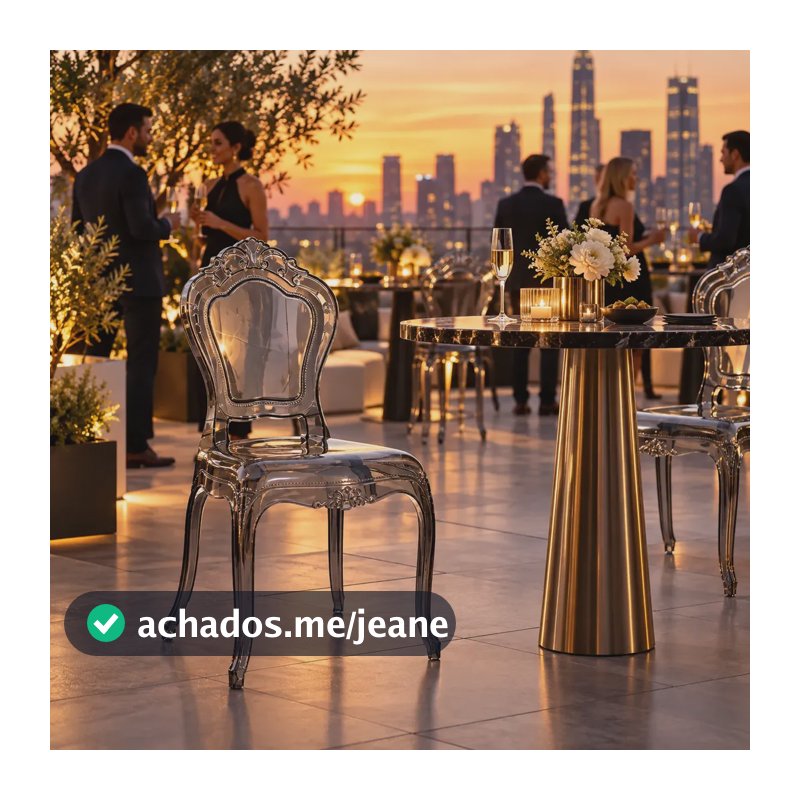 Cadeira De Jantar Acrilico Fume Princess 97,5x 52 X 49 Cm Liso Fumê