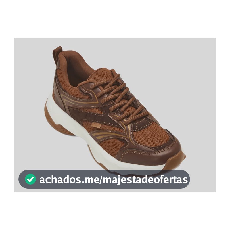 Tênis Feminino Aira Com Recortes Anacapri Marrom Liso 37