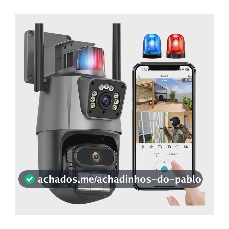 Câmera Segurança Ip Wifi P11 Lente Dupla 8mp App Icsee