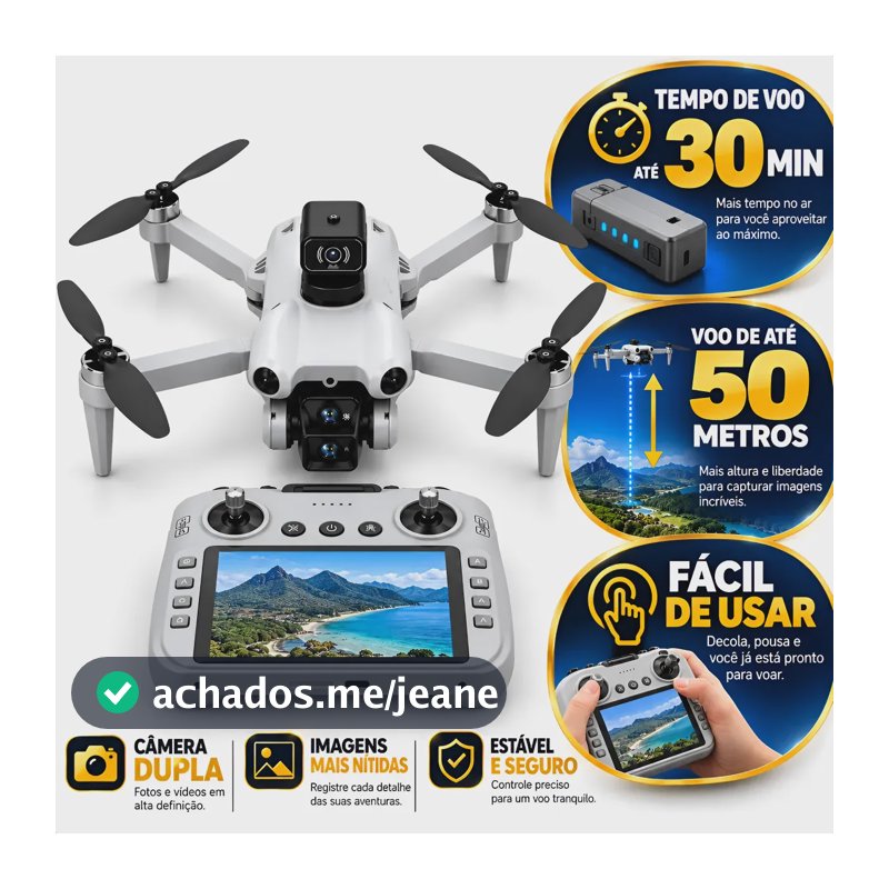 Drone S101 Max Câmera Dupla Combo (controle Com Tela) Wifi Cinza