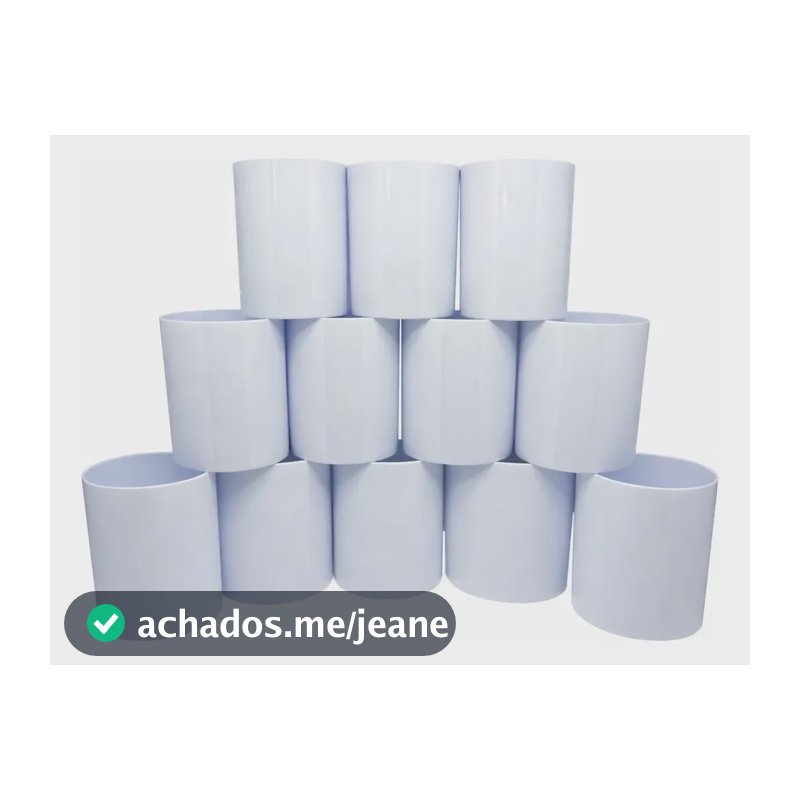 12 Copos De Plástico Polímero 330ml Para Sublimação Branco