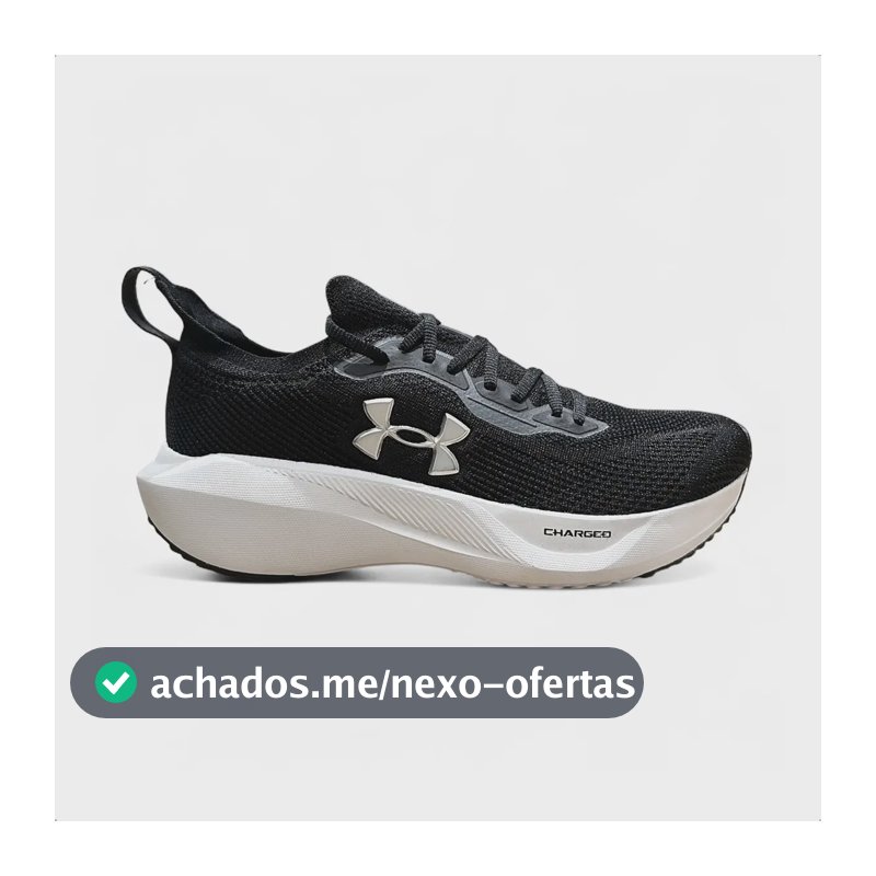 Tênis Masculino Corrida Conforto Leve Under Armour Slight  Black/white/metalsilver 41