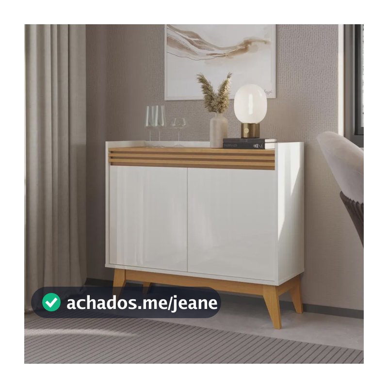 Buffet Aparador Ripado 2 Portas Com Pés De Mdf Astúrias 92cm