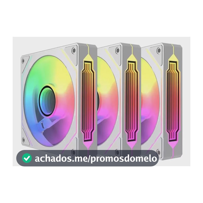 Kit 3 Ventoinhas Rgb Brancas 120mm Gabinete Pc Cooler Pás Brancas Padrão