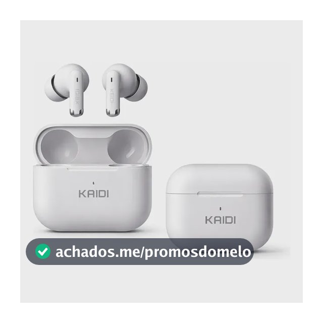 Fone Bluetooth 5.4 Sem Fio Tws Kaidi Kd780 Graves Potentes Branco