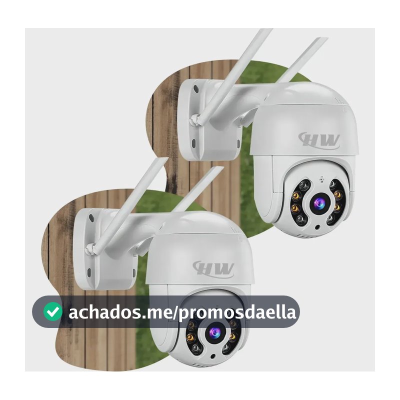 Kit 2 Câmeras Segurança Ip Interna Externa Wifi iCSee Infravermelho Prova D’Água - HW