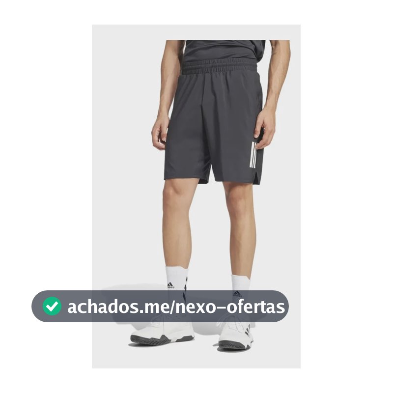 Shorts Masculino Club Tennis Climacool Três Listras adidas Preto Liso M
