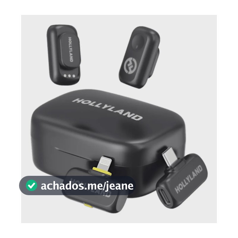 Microfone Sem Fio Lapela Hollyland Lark A1 Profissional Cor Preto