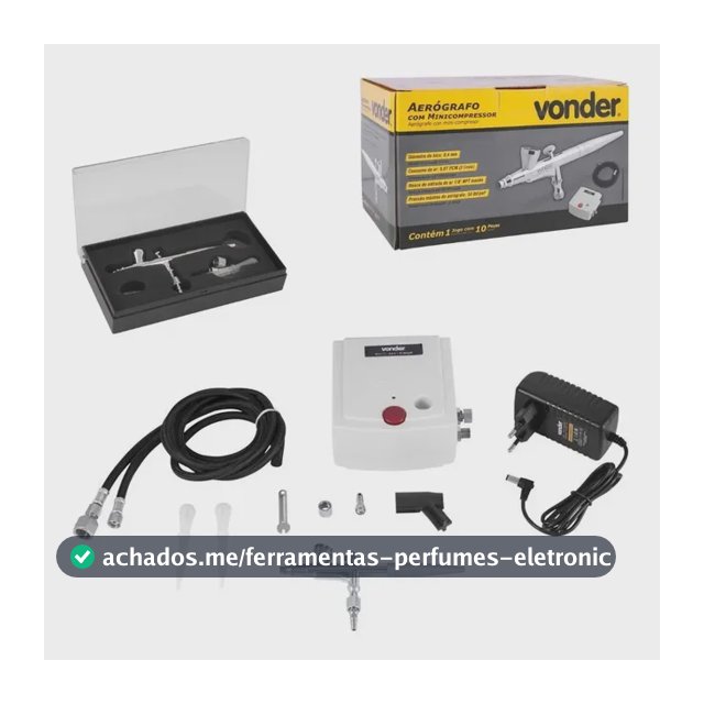 Aerógrafo Profissional Com Minicompressor Bivolt Kit Vonder