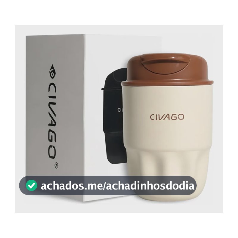 300ml Copo Térmico Inox Com Tampa Para Café E Chá Civago Café