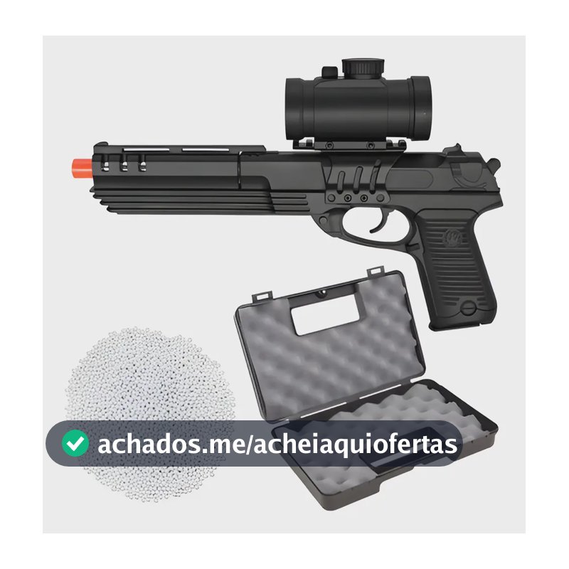 Kit Pistola Airsoft Spring Desert Eagle M39g 6mm Preta - Preto 6 Mm