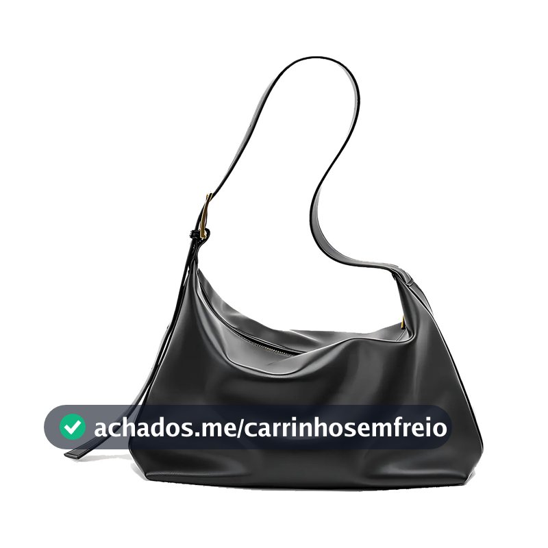 Bolsa Feminina Média Couro Vintage Pu de Grande Capacidade Cor Preto Alwy