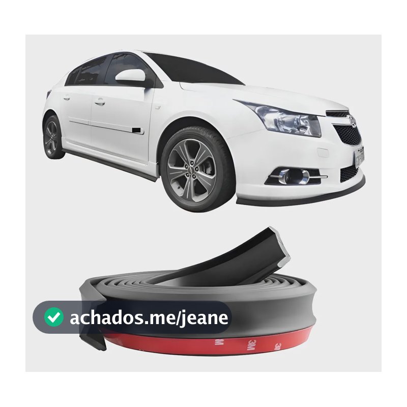 Front Lip Saia Spoiler Parachoque Borracha Tuning Universal Preto