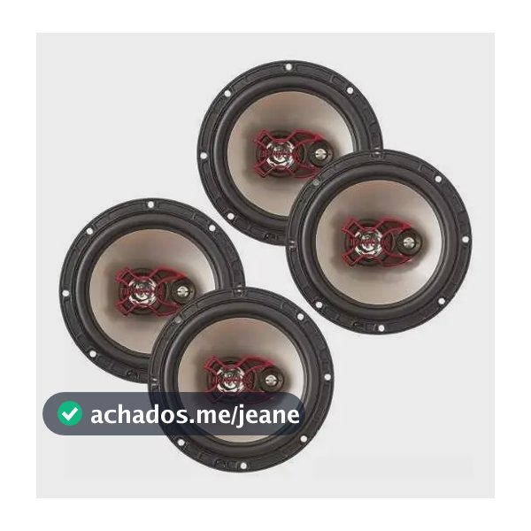 Kit 4 Alto Auto Falantes Bravox B3x60x 6 Polegadas Boca 6x6 Cor Preto e Vermelho