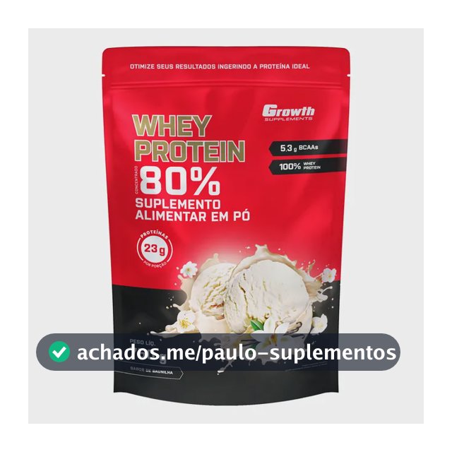 Whey Concentrado 750g Growth Supplements - Variados Sabores Baunilha