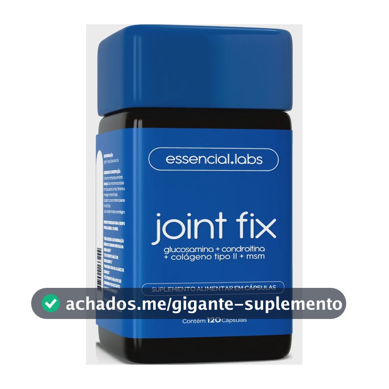 JOINT FIX com GLUCOSAMINA, CONDROITINA, COLÁGENO TIPO 2 e MSM - Fórmula Exclusiva para as Articulações com Máxima Concentração - 120 Cápsulas