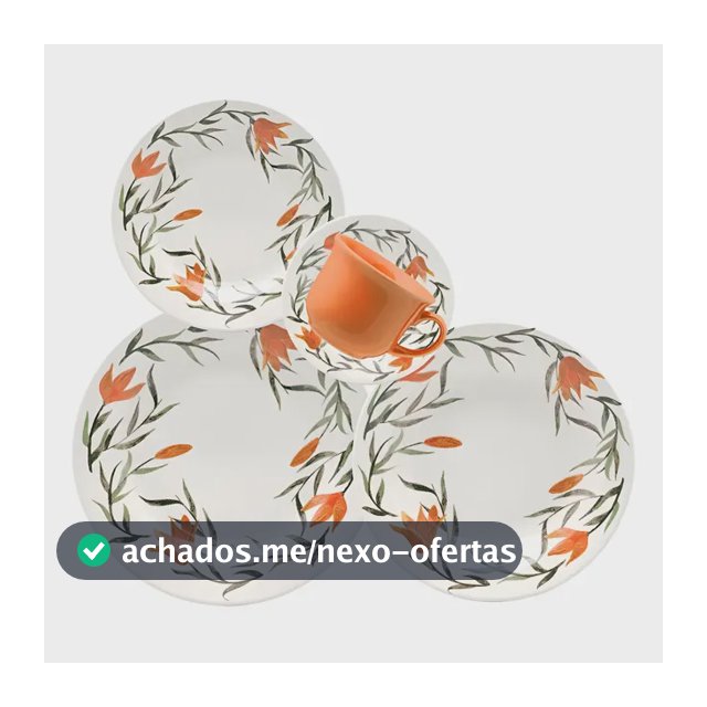 Aparelho De Jantar Oxford Cerâmica Lírios 30 Pç Cor Estampado