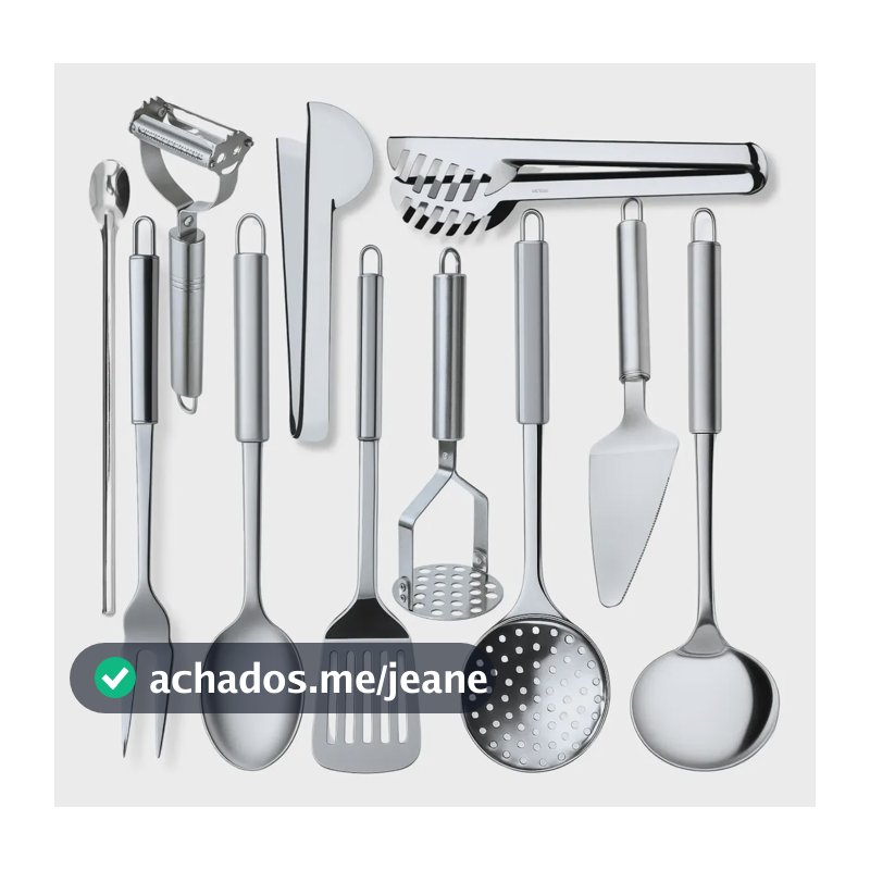 Kit 11 Utensílios Para Cozinha De Aço Inox Jogo Completo
