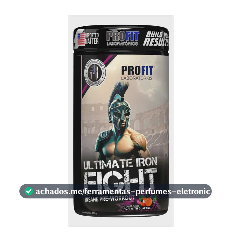 Suplemento em pó Pré Treino Ultimate Iron Fight sabor Açaí com guaraná x 270g - Profit Laboratórios