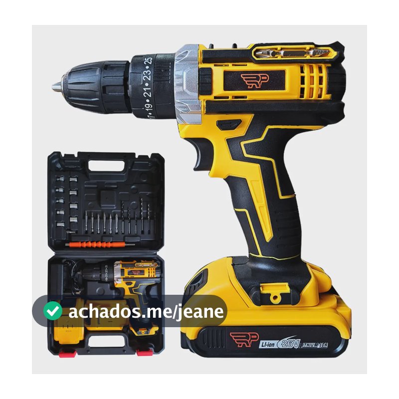Parafusadeira Sunto DW21 Furadeira Impacto 2 Baterias Rapidão Net Maleta Kit Cor Amarelo e Preto Frequência 50/60hz