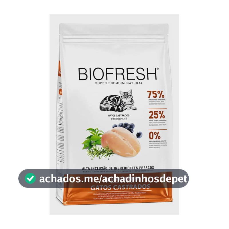 Ração Seca Super Premium Biofresh Gatos Castrados Frango 7,5kg
