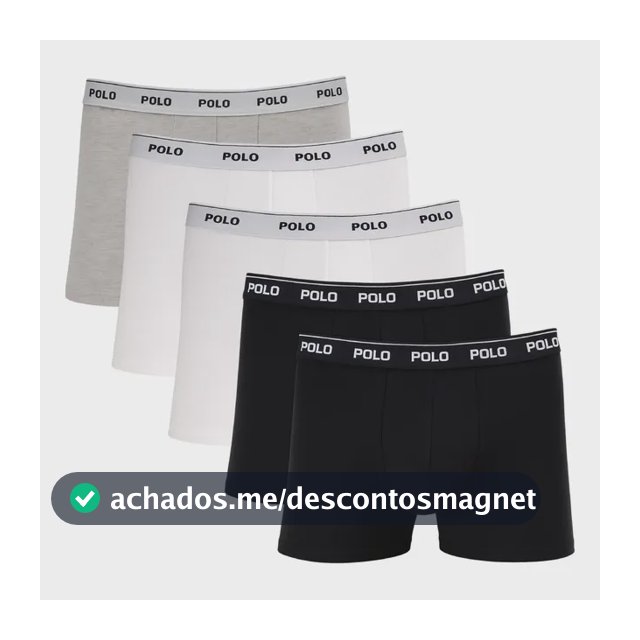 Kit 5 Cuecas Boxer Box Polo Star Cotton Algodão Masculina