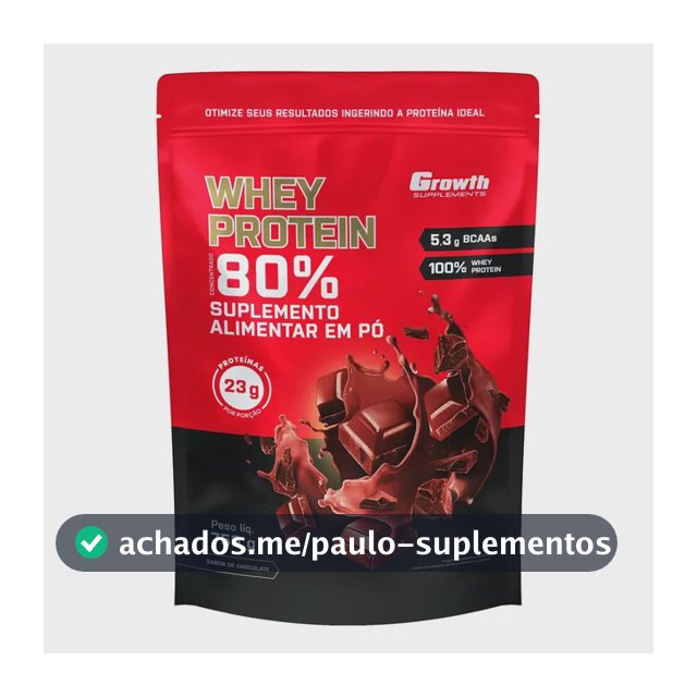 Whey Concentrado 750g Growth Supplements - Variados Sabores Chocolate