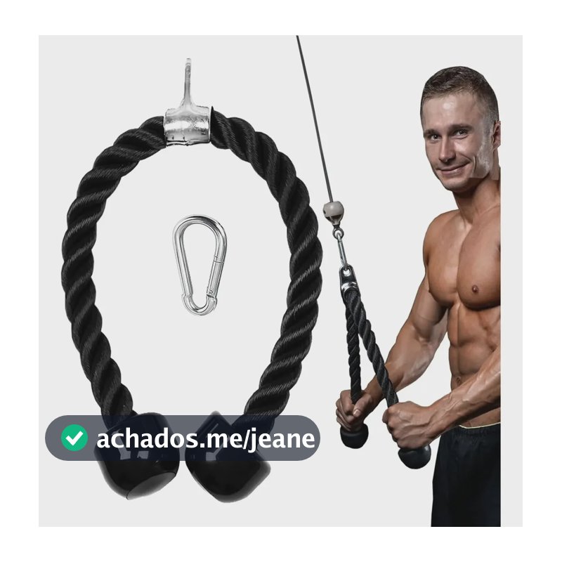 Puxador Triceps Corda Profissional Crossover Musculação Preto