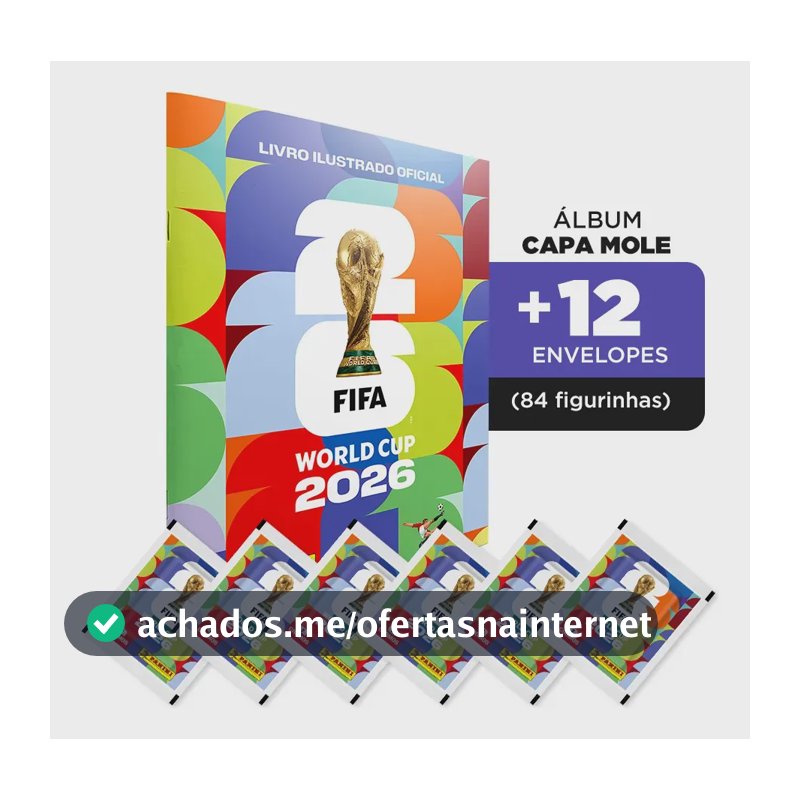 Àlbum Copa Do Mundo Fifa 2026 + 84 Figurinhas Capa mole (12 envelopes)