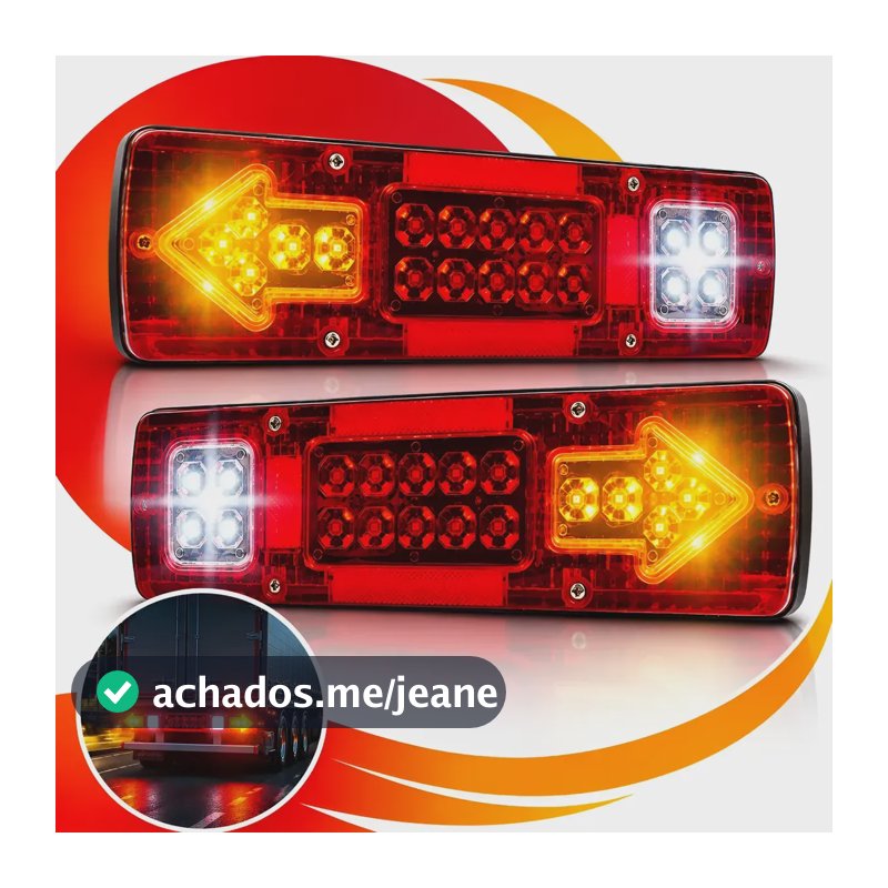 Par Lanterna Traseira Led Universal Caminhão Carreta Baú 24v