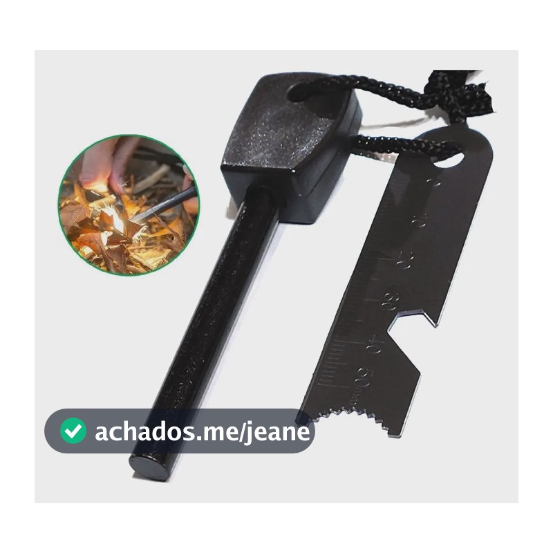 Pederneira Maciça Magnésio Acendedor Fogo Cor Black 2