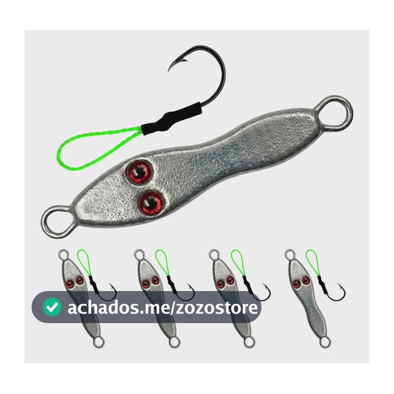 Jumping Jig Pesca Isca Suporte Hook Sem Pintura Kit 5un Jig Sapinho 20g - Chumbo