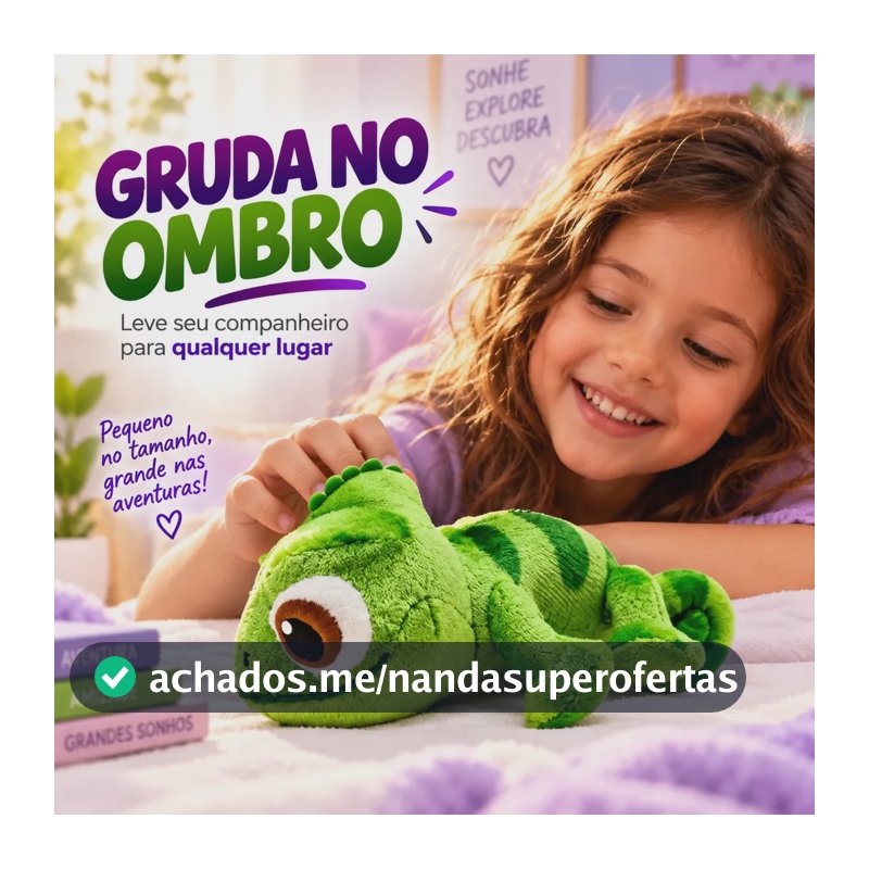 Pelúcia Camaleão Pascal Enrolados Rapunzel Disney Verde