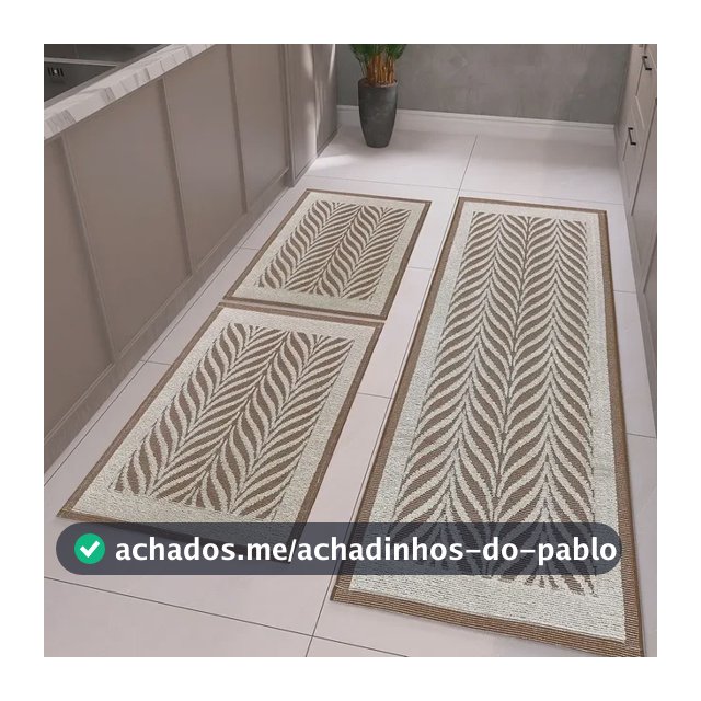 Tapetes E Passadeira 3 Peças Em Tear Para Cozinha Axia Luxo