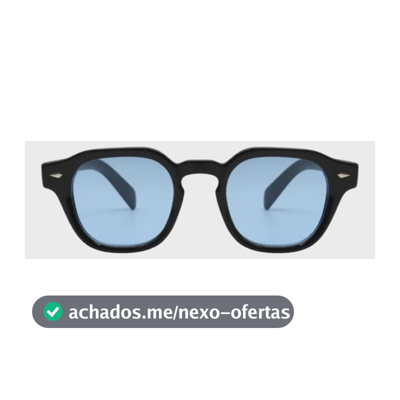 Óculos De Sol Redondo Masculino Feminino Fortuna Old Money Preto E Azul